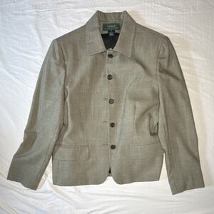Lauren Ralph Lauren Brown Plaid Button-Up Jacket